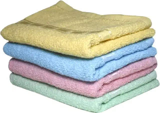 Cotton High Absorbent Antibacterial Hand Towels (Pack of 4) (Multicolor, 14x21 inches)