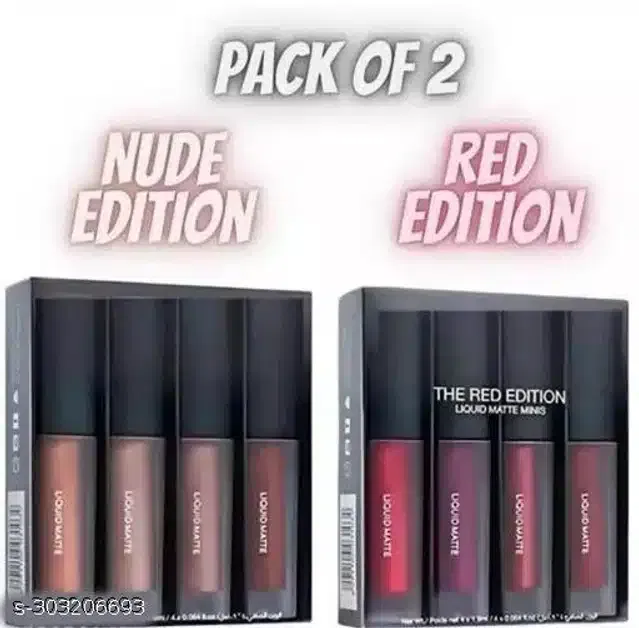 Lipsticks for Girls & Women (Multicolor, Pack of 8)
