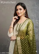 Silk Blend Embroidered Punjabi/All Over Suits for Women 