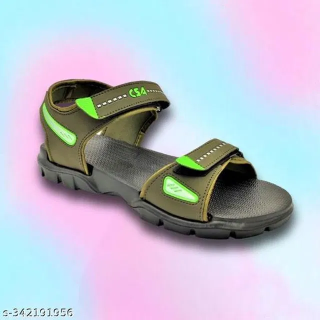Sandals for Men (Grey & Green, 7)