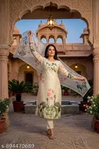 Chanderi Cotton Kurta Set for Women 