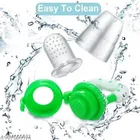 Steel Feeding Bottle, Soft Silicone Fruit Nibbler With Bottle Cleaning Brush