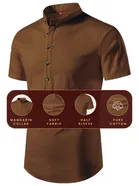 Cotton Half Sleeves Short Kurta for Men 