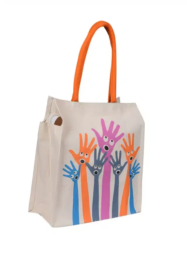 Jute Vegetable Shopping Bag (White)