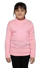 Full Sleeves Solid Sweater for Girls (Pink, 0-3 Months)