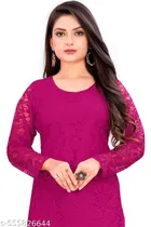 Net Kurti for Women,  Pink  