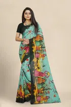 Georgette Printed Saree for Women 
