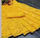 Net Solid Saree for Women 