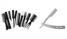 Plastic 11 Pcs Hair Care Comb Set (Black, Set of 1)