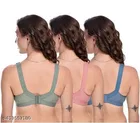 Nylon Bra for Women, Multicolour, Pack of 3 