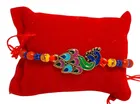 Metal Rakhi with Greeting Card & Roli Chawal 
