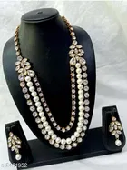 Elegant Alloy & Pearl Jewellery Set