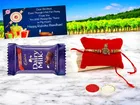 Metal Rakhi with Greeting card, Roli & Chocolate 