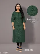 Floral Embroidered Cotton Blend Kurti for Women 