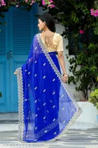 Simple Blue Saree for Women 