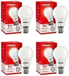 EVEREADY 9 W Standard B22 LED Bulb (White, Pack of 4) (Pack of 4)
