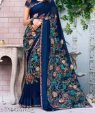 Georgette Printed Saree for Women 