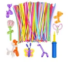 Solid Solid Animals Kit Twisting Balloons with 1 Air Pump + 100pcs Latex Long Balloons Balloon (Multicolor,100 Pcs)