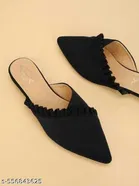 Shoetopia Solid Mules Black Size 8