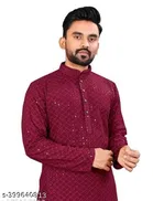 Embellished Mandarin Neck Kurta for Men 