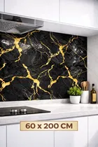 Black Gold Luxury High Glossy  WaterProof , Stain Resistance Wallpaper 