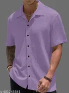 Half Sleeves Shirt for Men (Lavender, S)