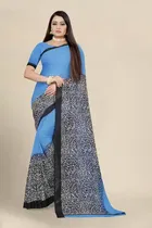 SVB जॉर्जेट साड़ी विद ब्लाउज फॉर विमेंस 