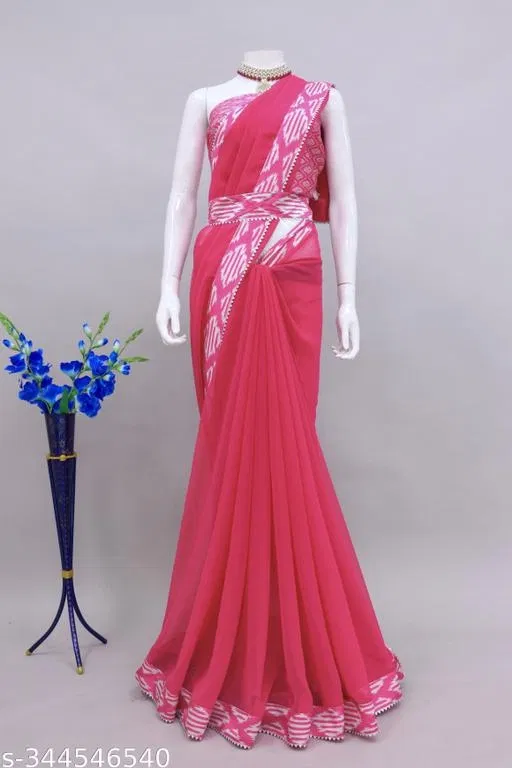 Elegant Saree for Women (Pink)