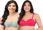 Cotton Blend Solid Padded Bra for Women 