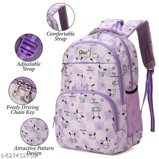 Polyester Backpack Bag, Purple