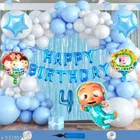 Coco Melon Theme 4th Happy Birthday Decoration Items For Girls, Multicolor, Pack of 112