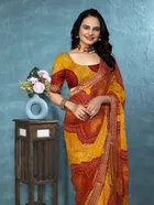 Georgette Bandhini Saree for Women 