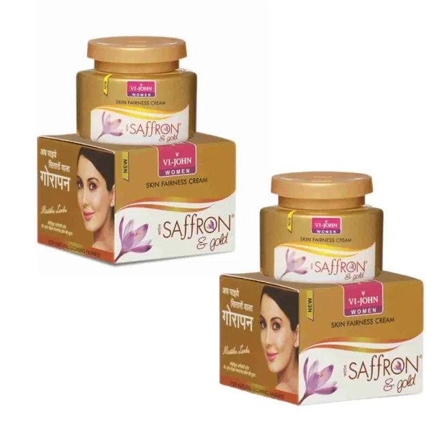 Vi-John Saffron & Gold Fairness Cream for Women (50 g, Pack of 2)