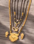 Combo of 4 Pcs Mangalsutras with Earrings Set for Women 