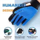 Five Finger Hair Deshedding Remover Golve for Pet (Blue & Black)