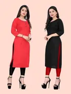 Crepe Solid Kurtis for Women 