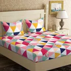 Glace Cotton Printed Double Bedsheet with Two Pillow Covers 