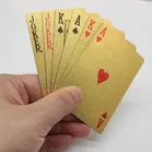 Gold Deck of Waterproof Cards, Flexible PVC Plastic Gold Playing Cards Premium Poker Cards, Gold Waterproof Playing Cards, Washable Flexible Use for Party and Game (Pack of 1)