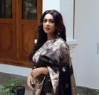 Litchi Silk Woven Design Saree for Women, Black 