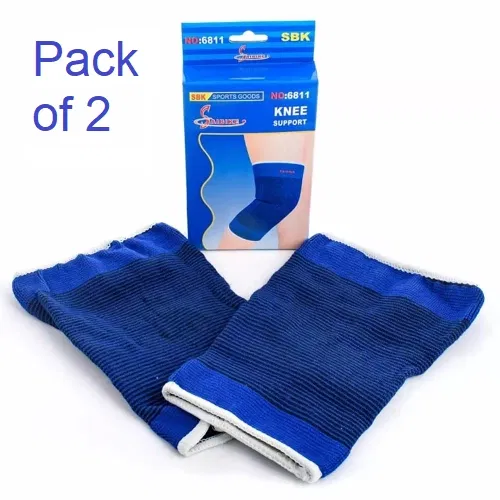 Flexible Knee Support Braces for Men & Women (Blue, Set of 2)