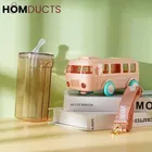 Plastic Bus Shape Sipper Bottle for Kids, Multicolor 