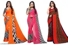 Georgette Saree Combo Pack of 3 for Women 