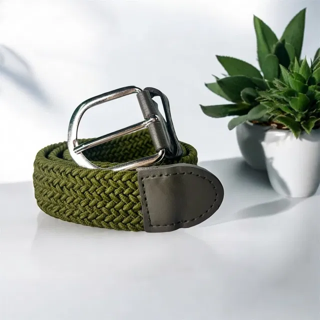 Casual Nylon Belt for Men (Green, Free Size)