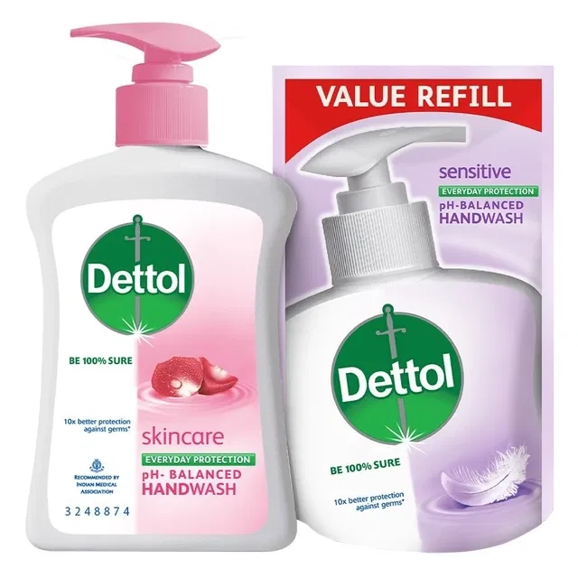डेटोल स्किनकेयर लिक्विड हैंडवाश 200 ml + (फ्री डेटोल लिक्विड हैंडवाश 175 ml रिफिल)
