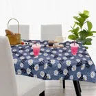 PVC Printed Table Cover (Blue, 54x90 Inches)