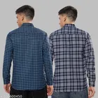 Polycotton Checked Shirts for Men, Multicolor 