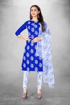 Cotton Slub Unstitched Dress Material for Women 