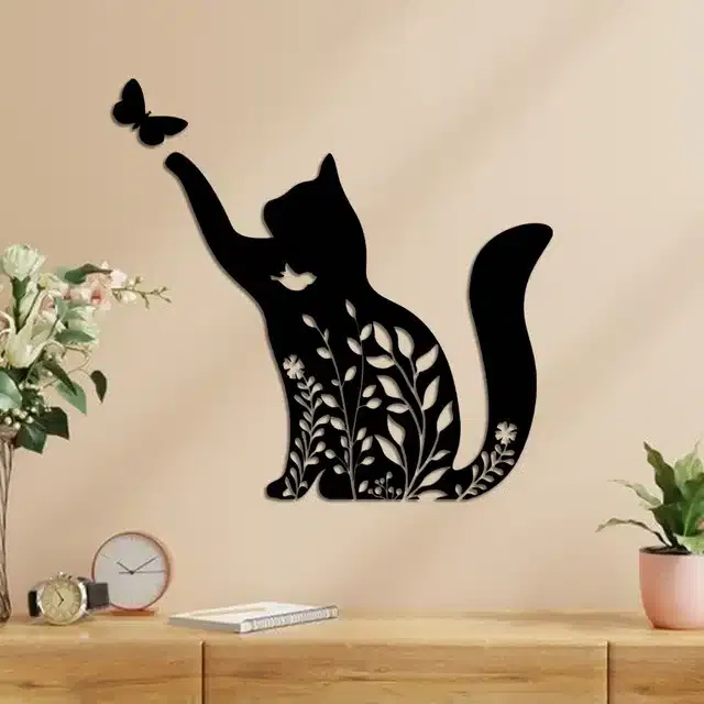 Wooden Self Adhesive Wall Sticker (Black)