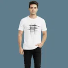 Polyester Printed T-Shirt for Men, White 