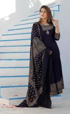 Rayon Printed Kurti with Dupatta for Women 